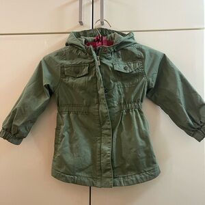 Hooded Old Navy Infants Baby  Army Green Zip Field Cargo Cotton Jacket 4T